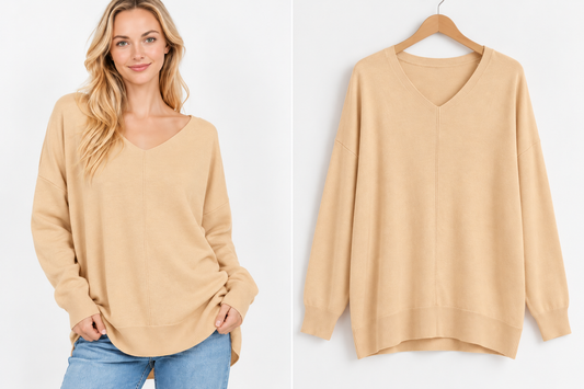 The Coastal Ease V-Neck Sweater