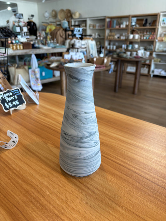 Handmade Porcelain Grey Marbled Vase