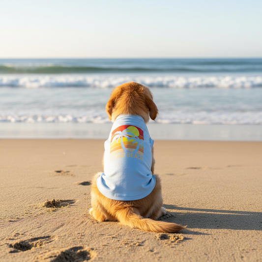 Vintage Style Cat or Dog Shirt for Pets Pismo Beach Retro Palms
