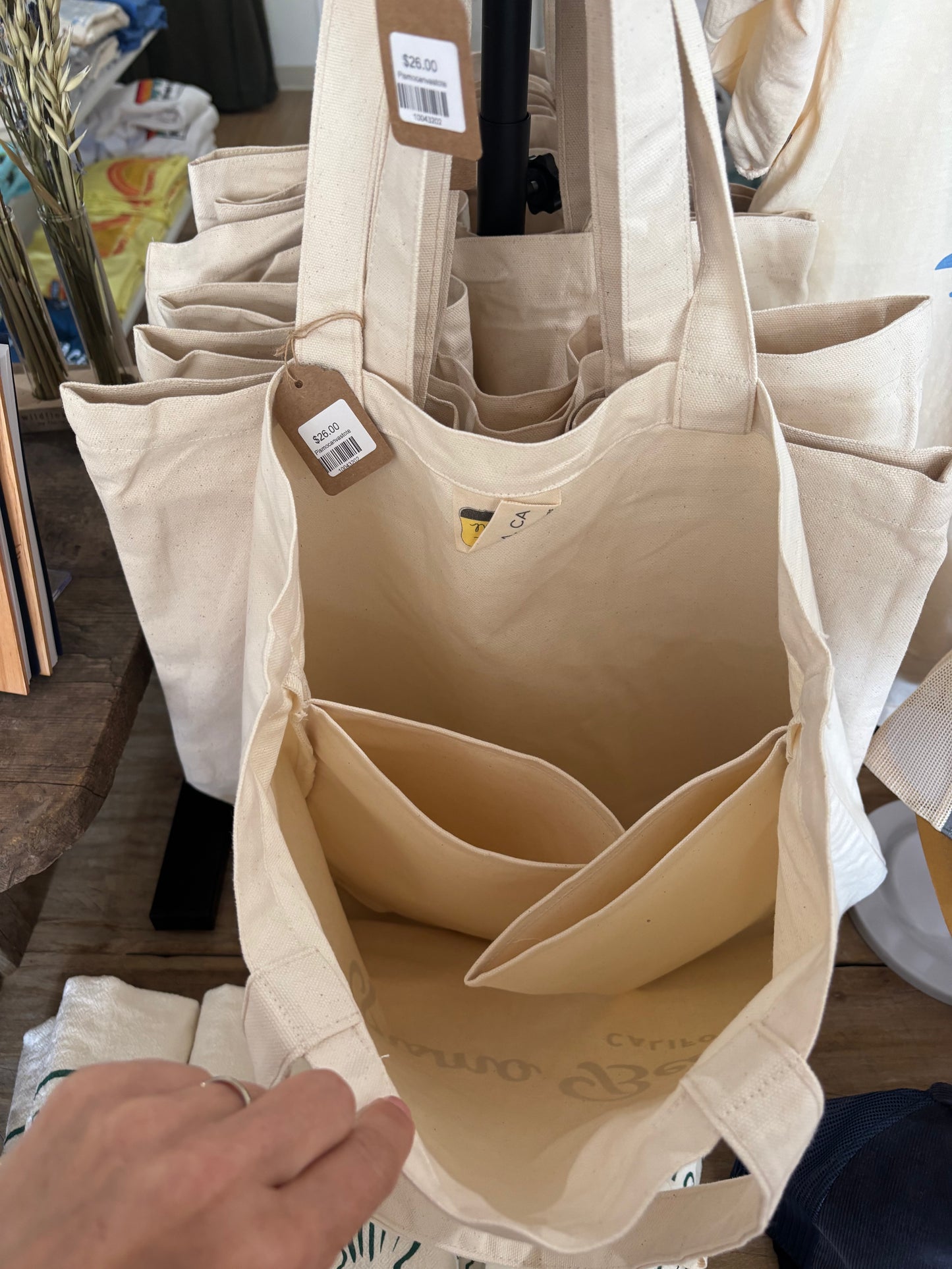 Pismo Beach Natural Canvas Market Tote