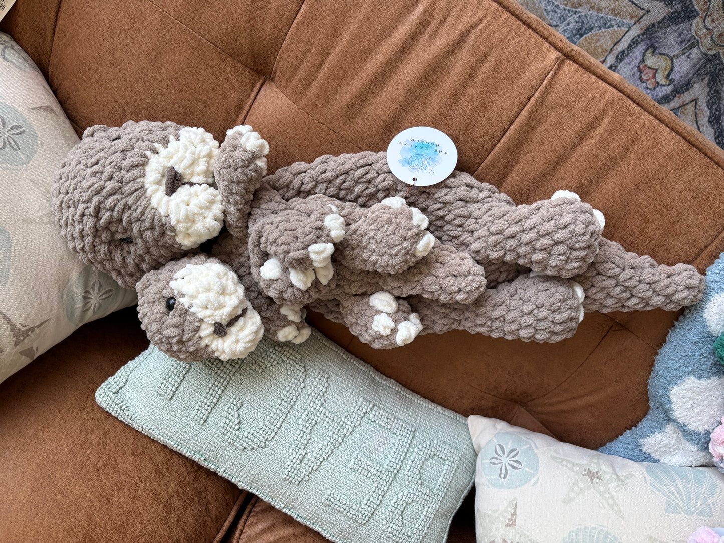 Crochet Sea Otter Mother and Baby - Hand Crocheted