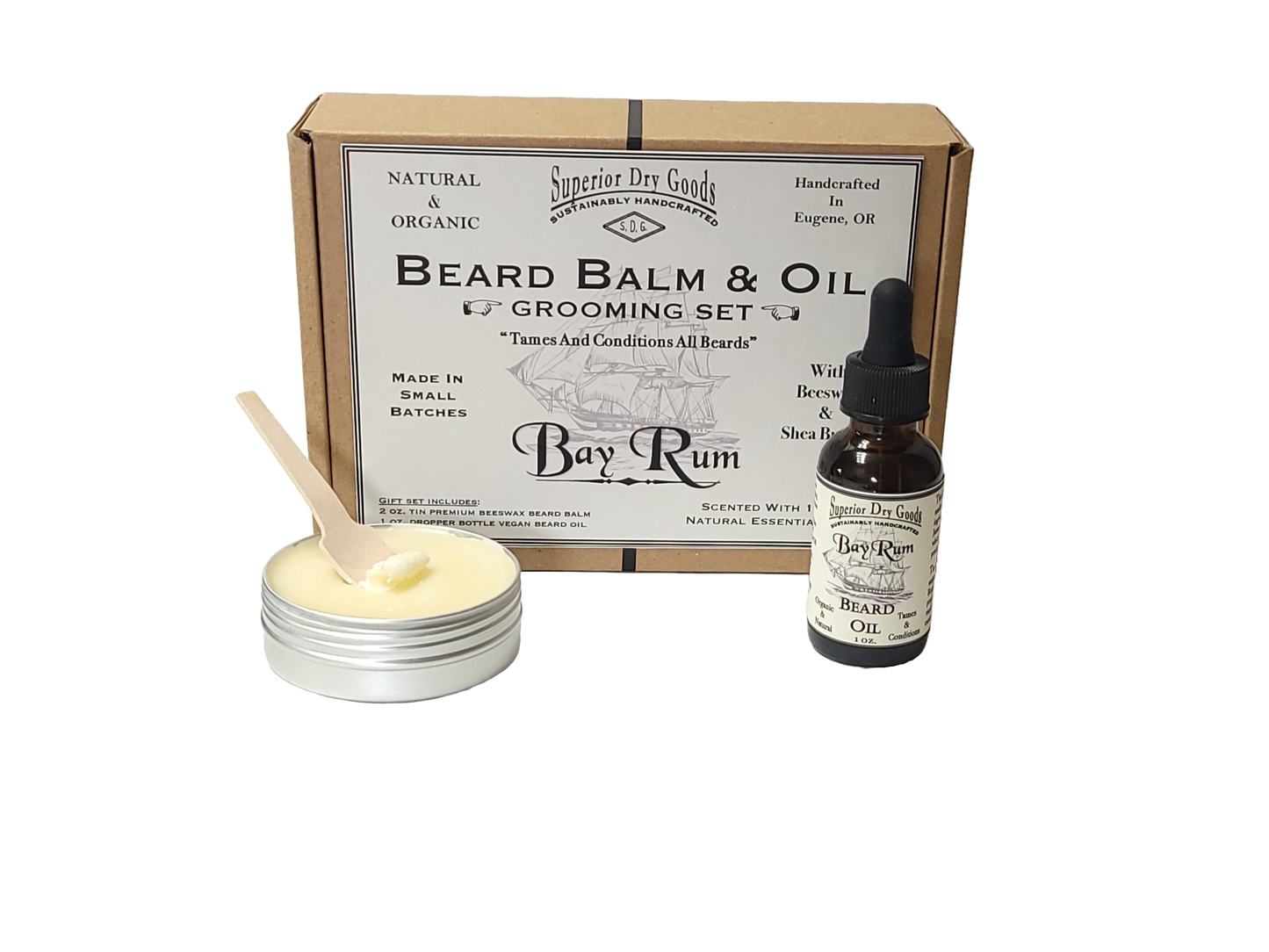 Bay Rum Beard Balm & Oil Gift Set | Handcrafted | Natural