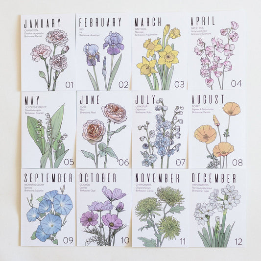 Wildflora: Floral Birth Month Birthday Card