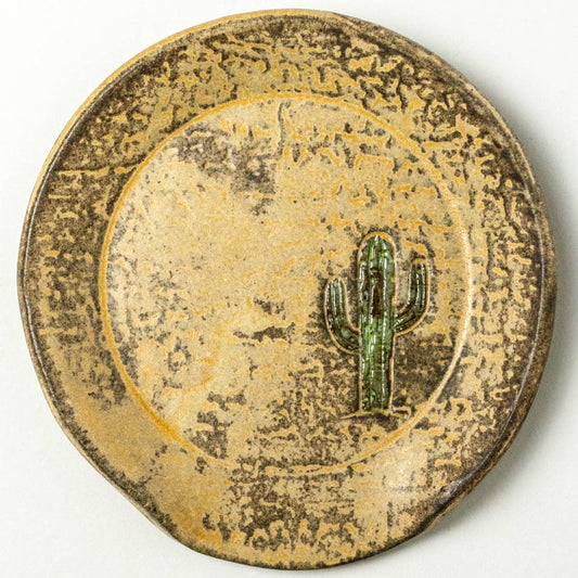 Saguaro Cactus Beige Stoneware Spoon Rest Handmade in Ohio