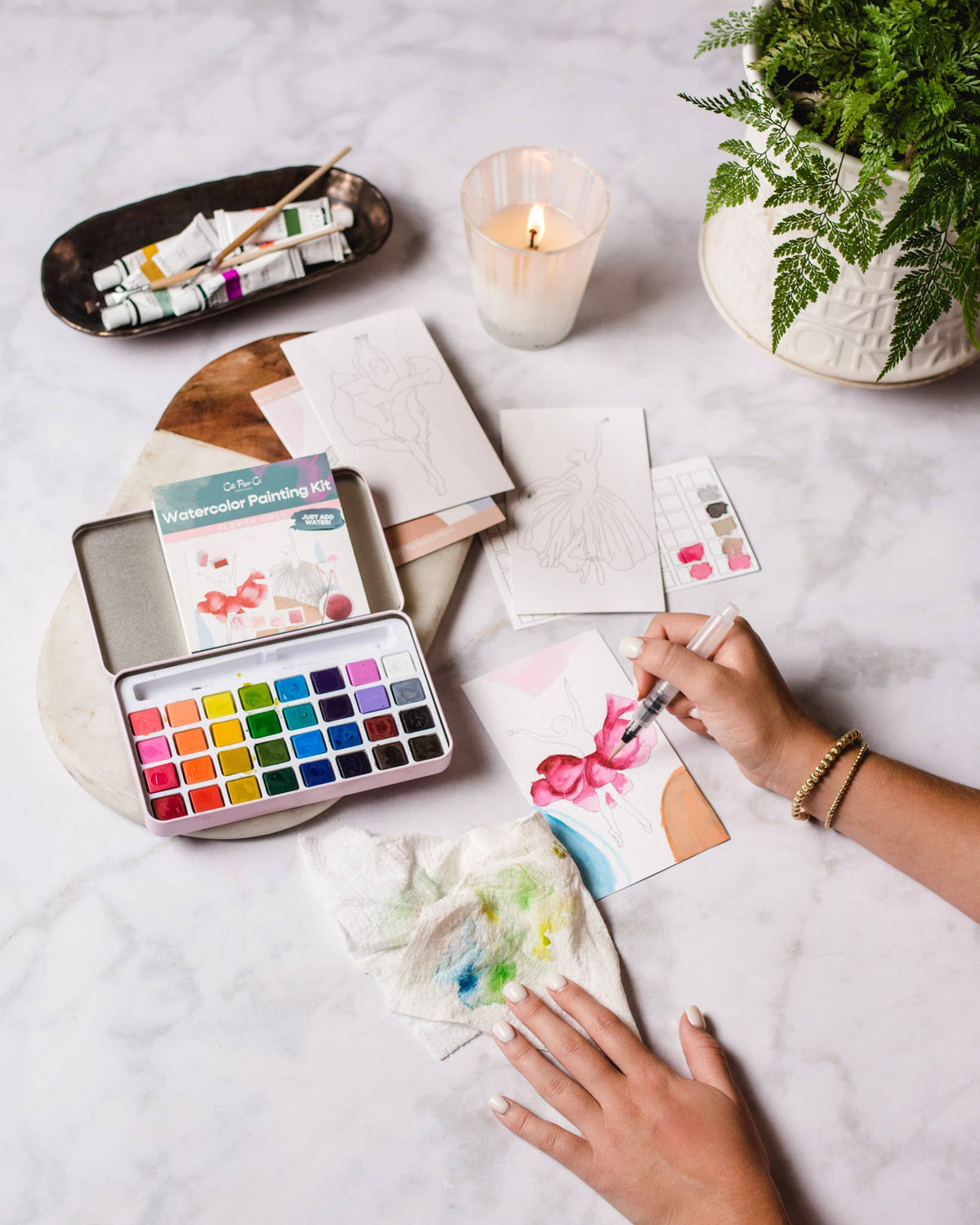 Cape Harbor watercolor painting kit