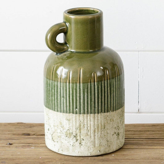 Green Jug With Distressed Bottom, Sm (PC)