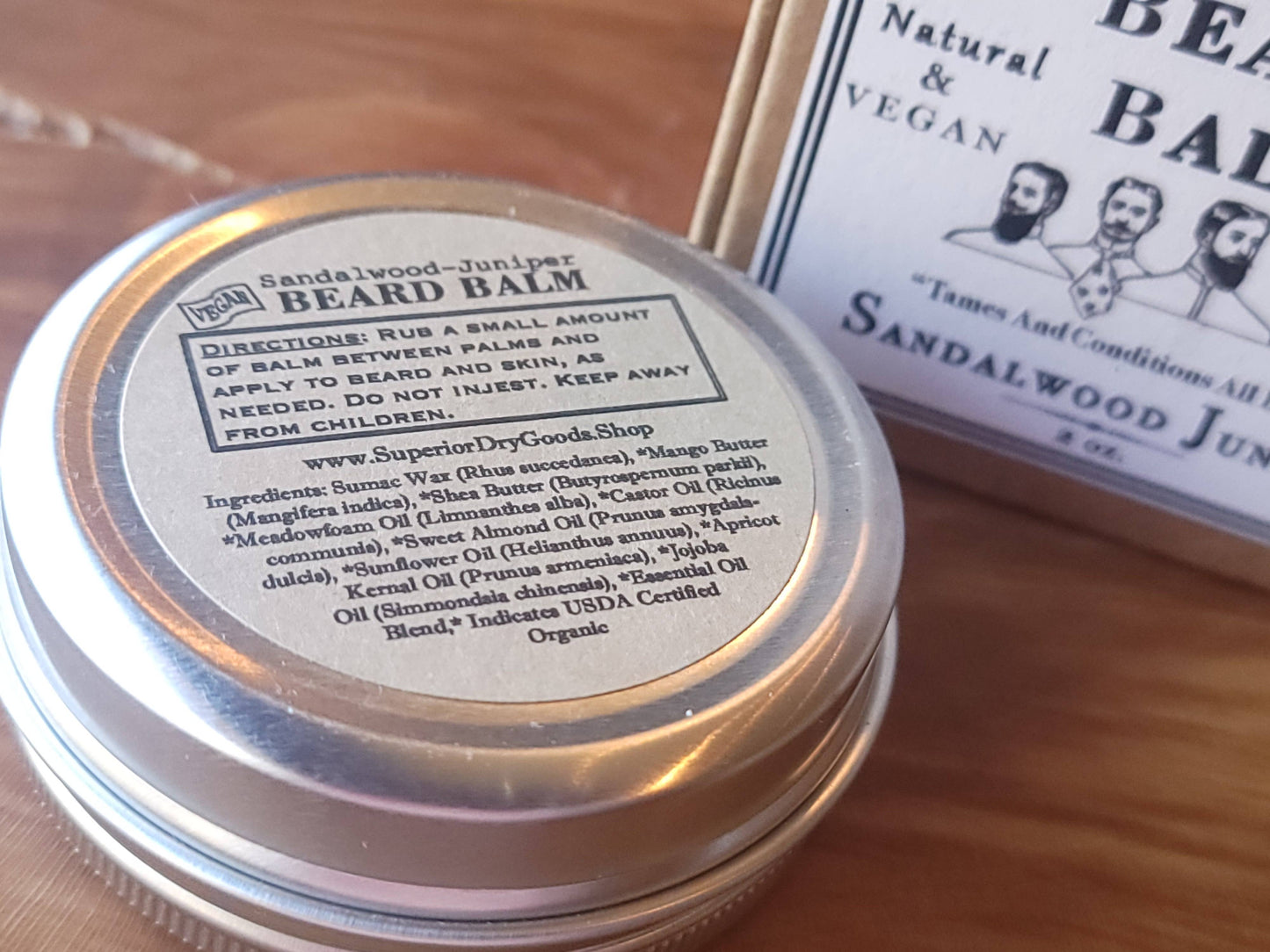 Vegan Sandalwood Juniper Beard Balm | All Natural