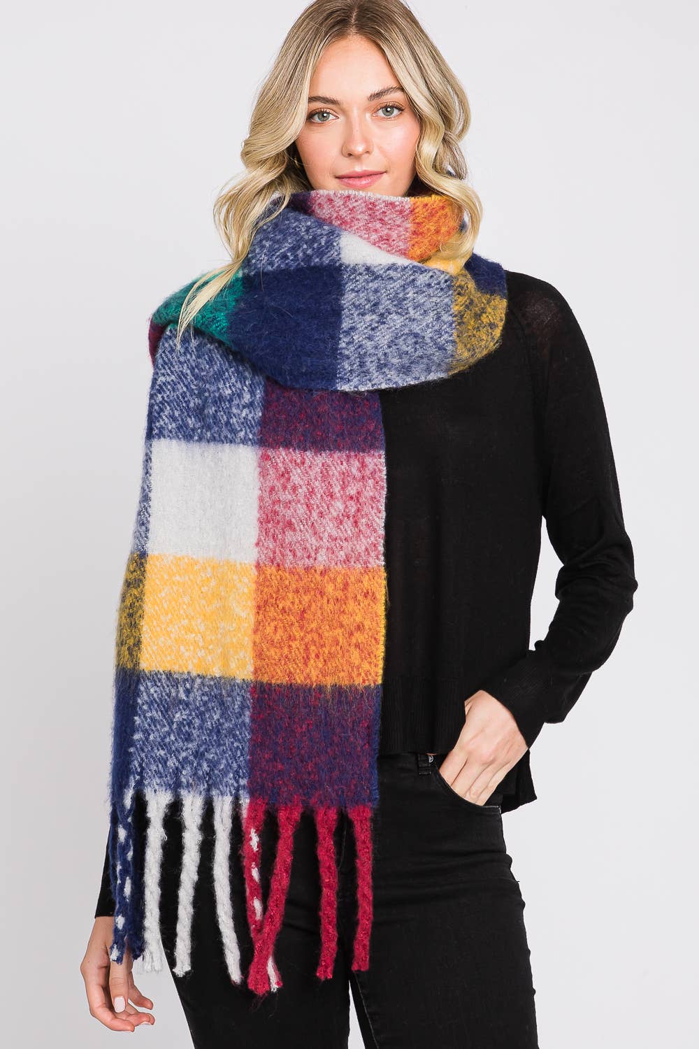Plaid Scarves - Oblong Scarf/Shawl