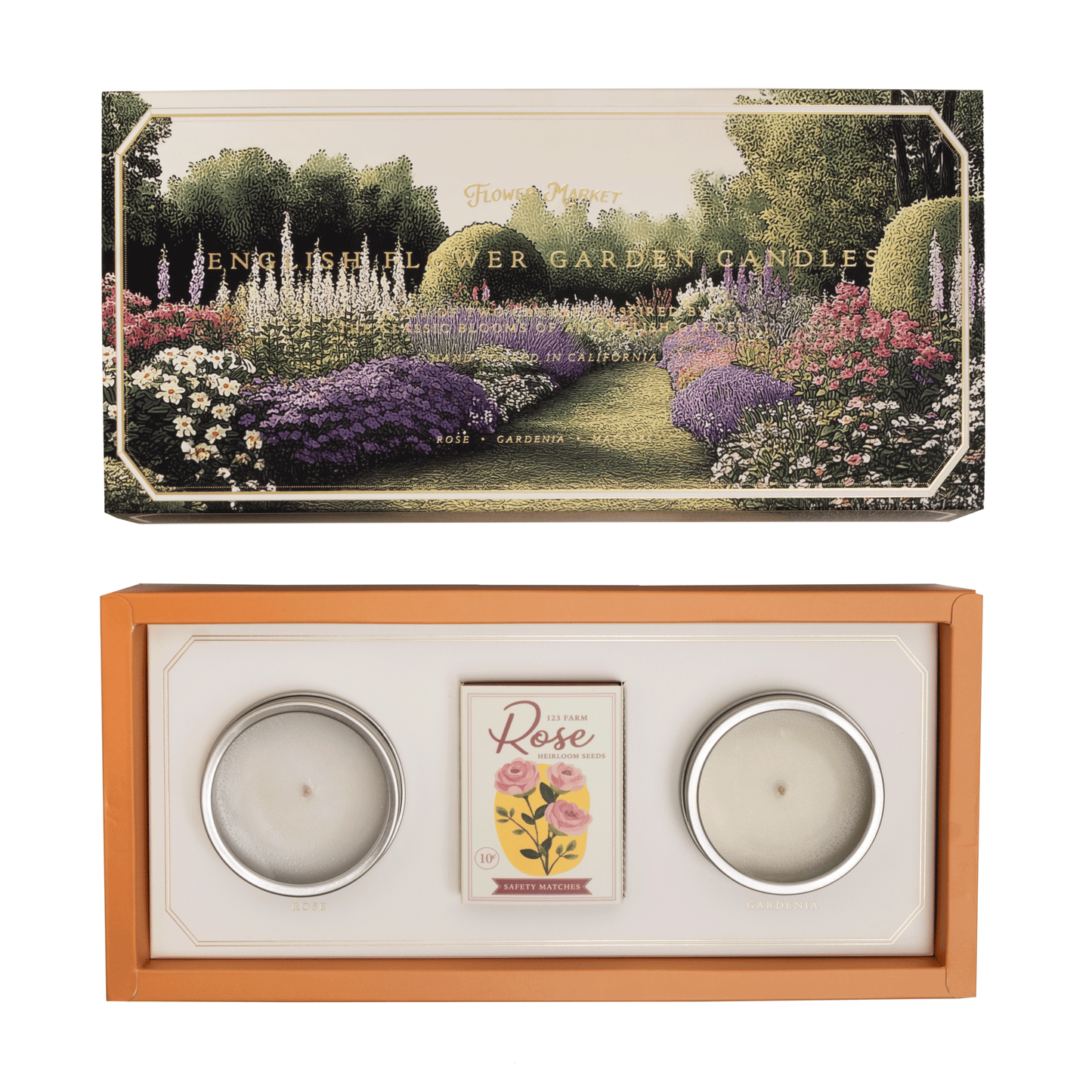 English Flower Garden Candles Set