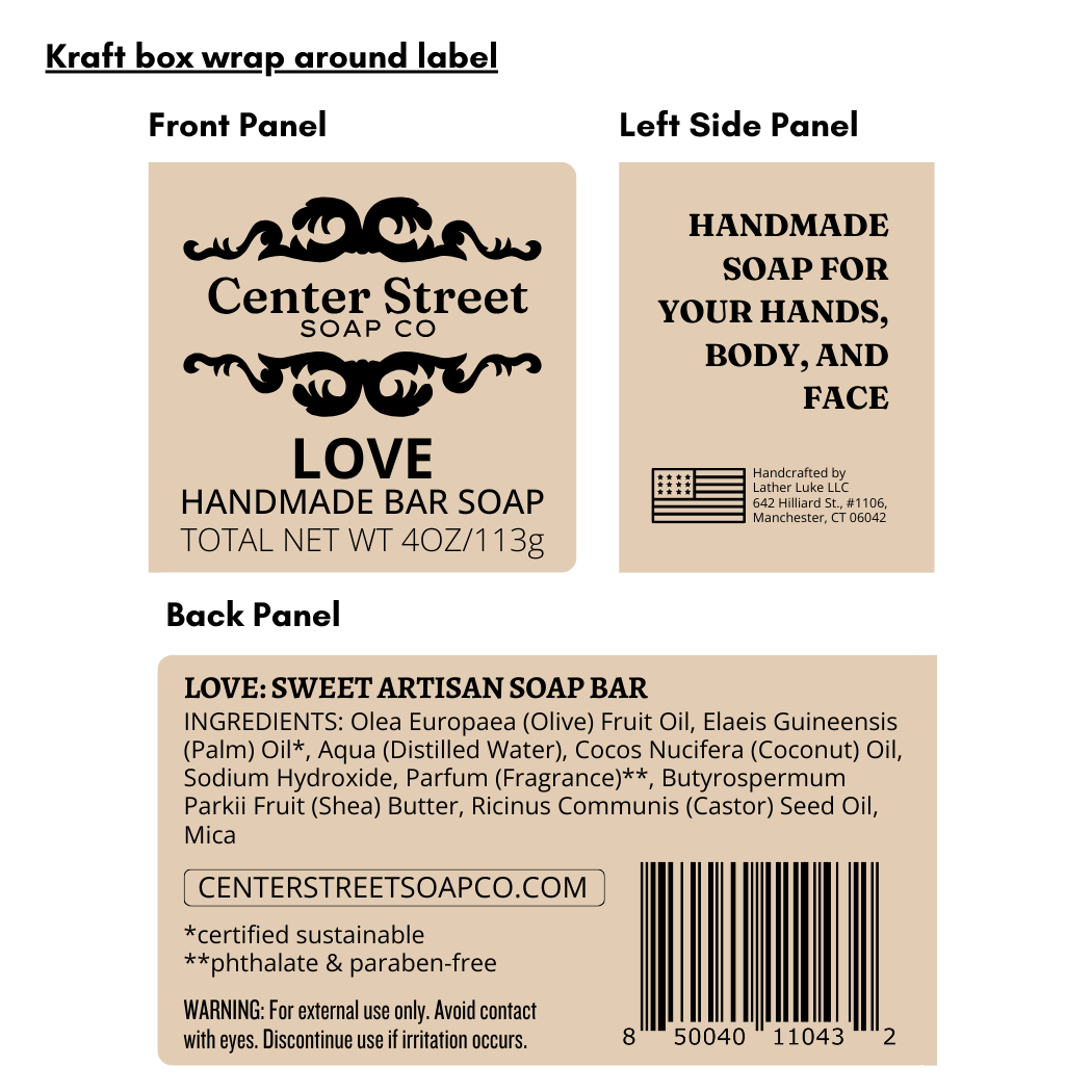 Love Rainbow Pride Handmade Bar Soap - 4oz