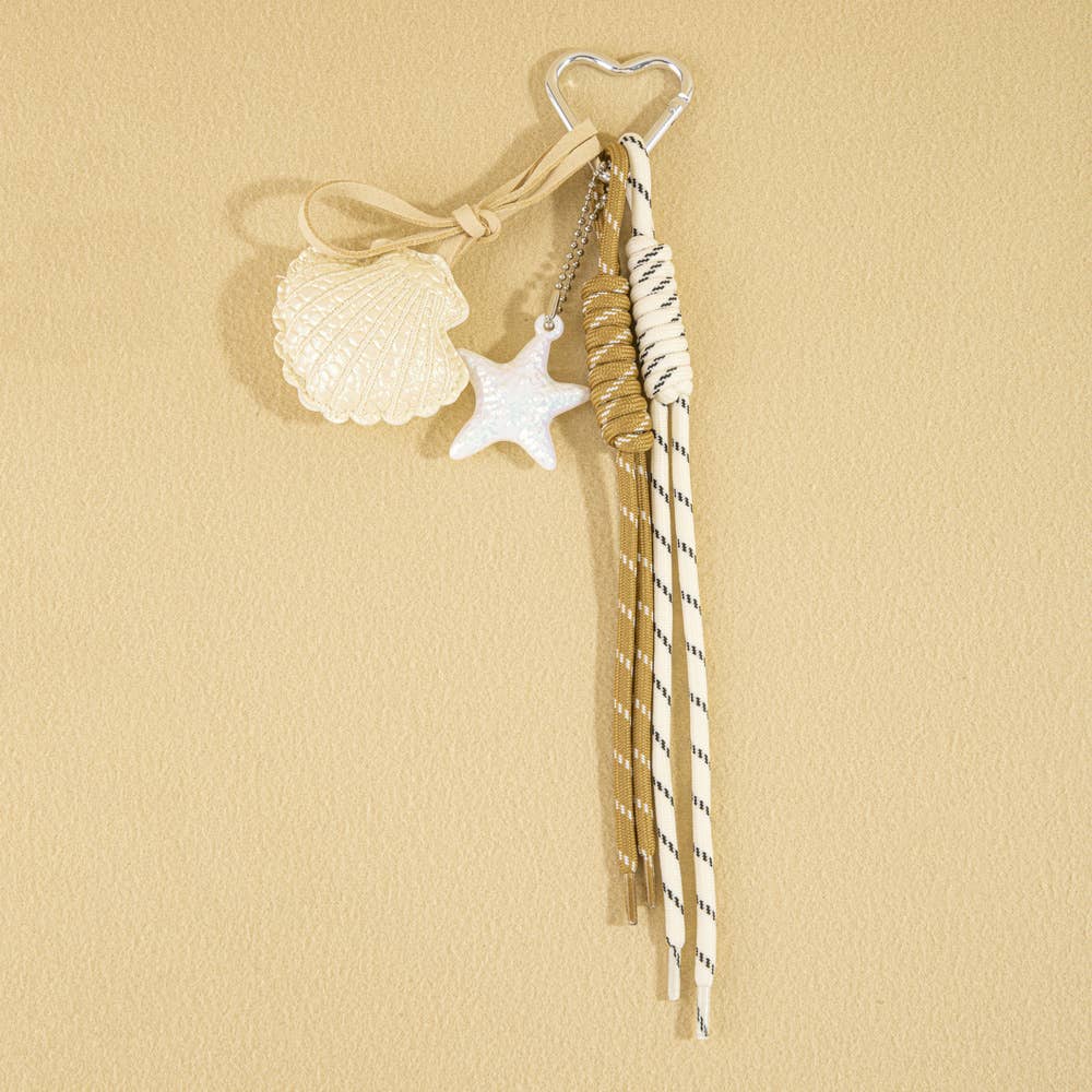 Shell And Starfish Coastal Bag Charm