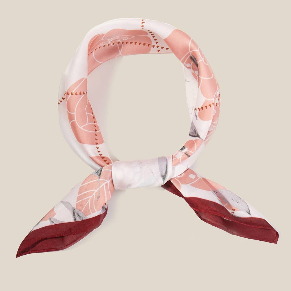 Flower Leaves Print Bandana Scarf