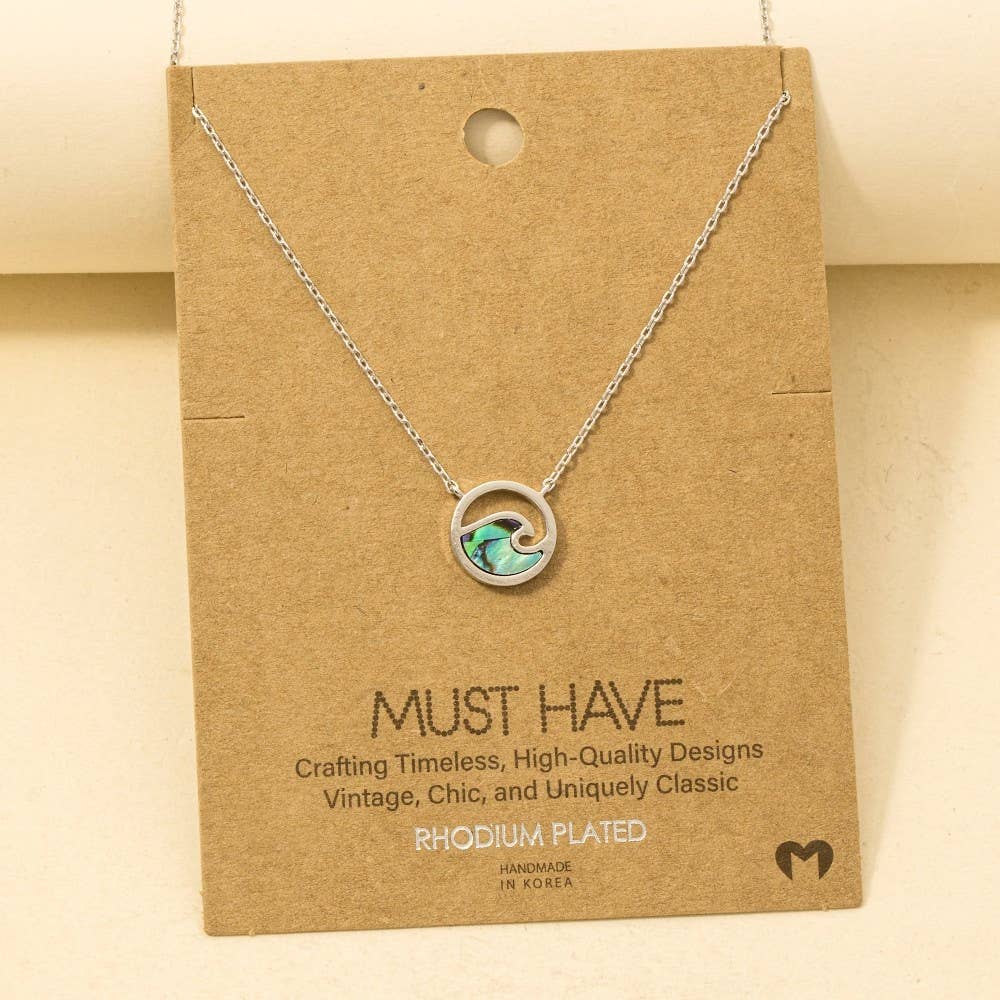 Wave Coin Pendant Necklace