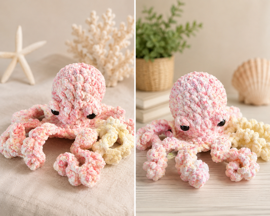 Multi-Color Plush Octopus | Handmade Crochet Octopus Plushie