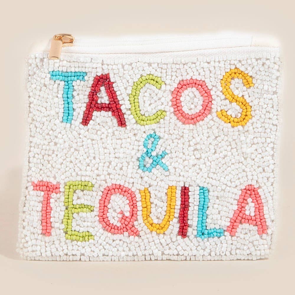 Beaded Tacos And Tequila Coin Purse