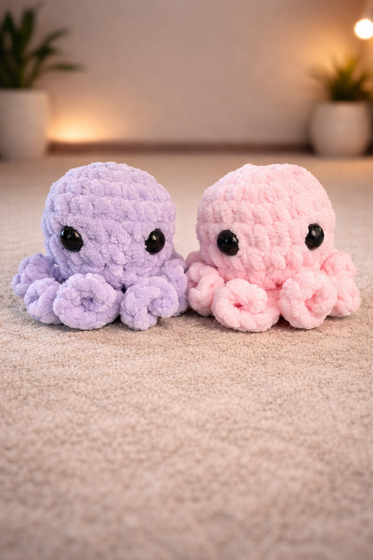 Mini Handmade Crochet Octopus Plush – Soft Chenille Amigurumi