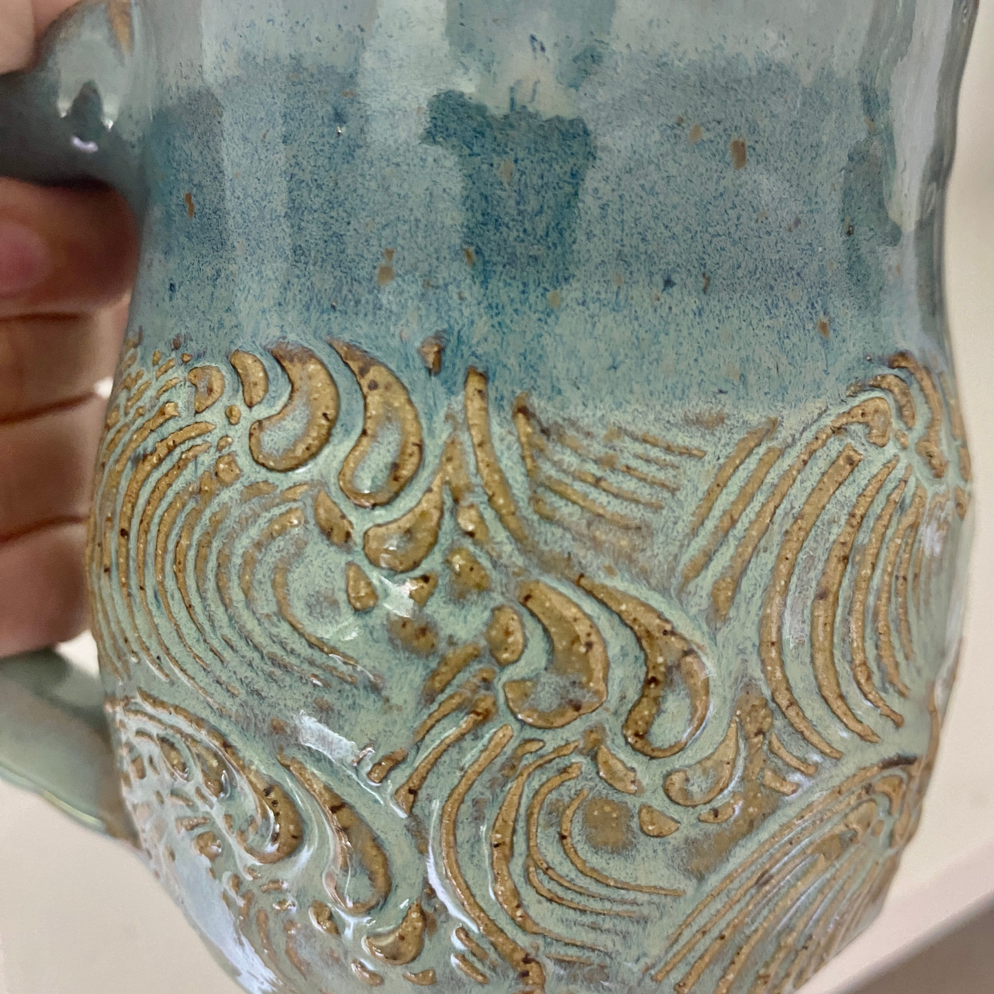 Waves Mug - Handmade Pottery - Beach Mug