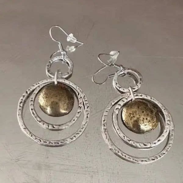 Dual Tone Harmony Hoop Earrings