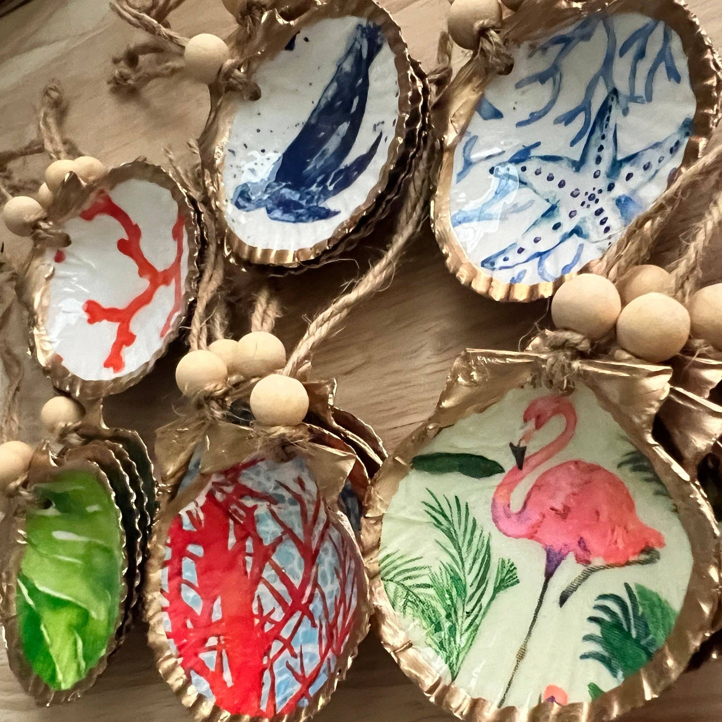 Coastal Mini Shell Ornament Gift Set – Handcrafted Seashell Decor