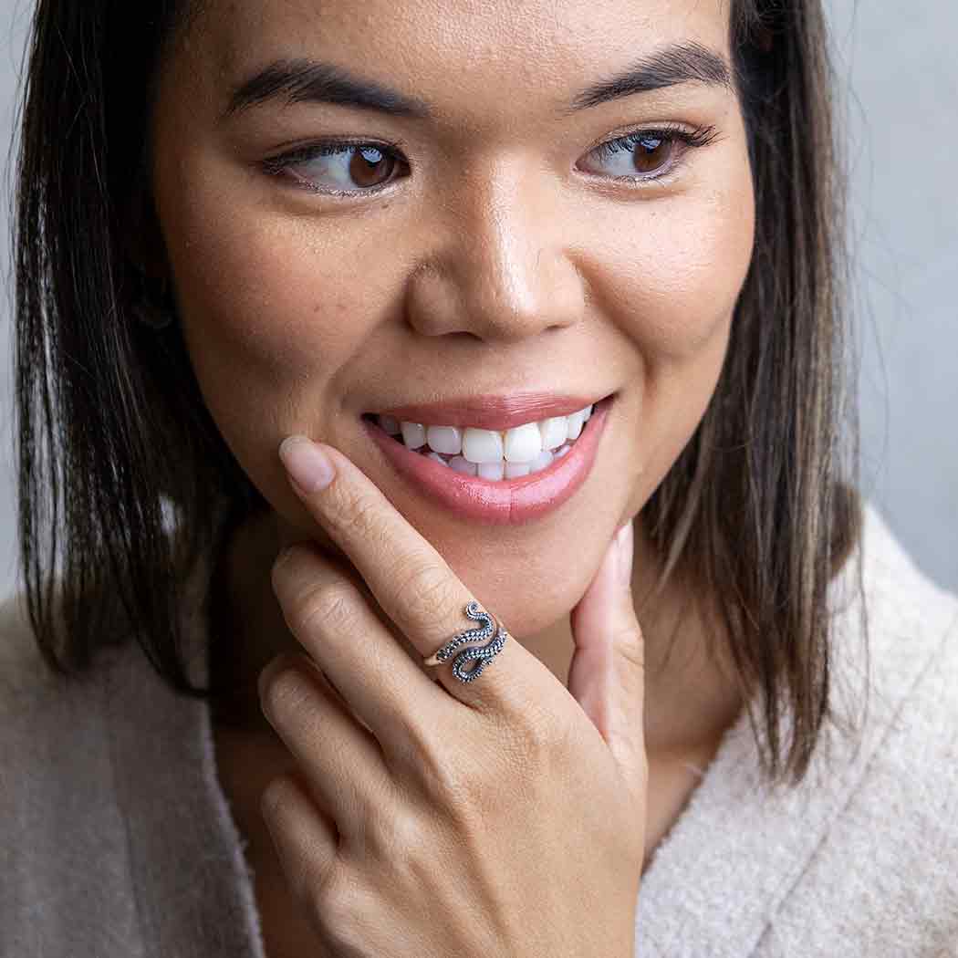 Sterling Silver or Bronze Adjustable Octopus Tentacle Ring