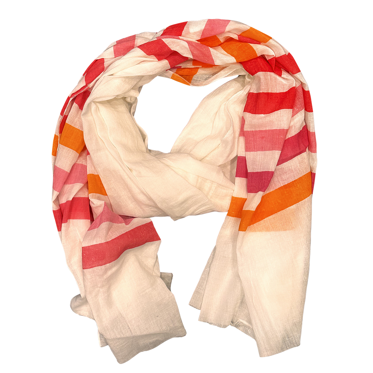 Brilliant Stripes Lightweight Pure Cotton Scarf