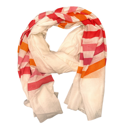 Brilliant Stripes Lightweight Pure Cotton Scarf