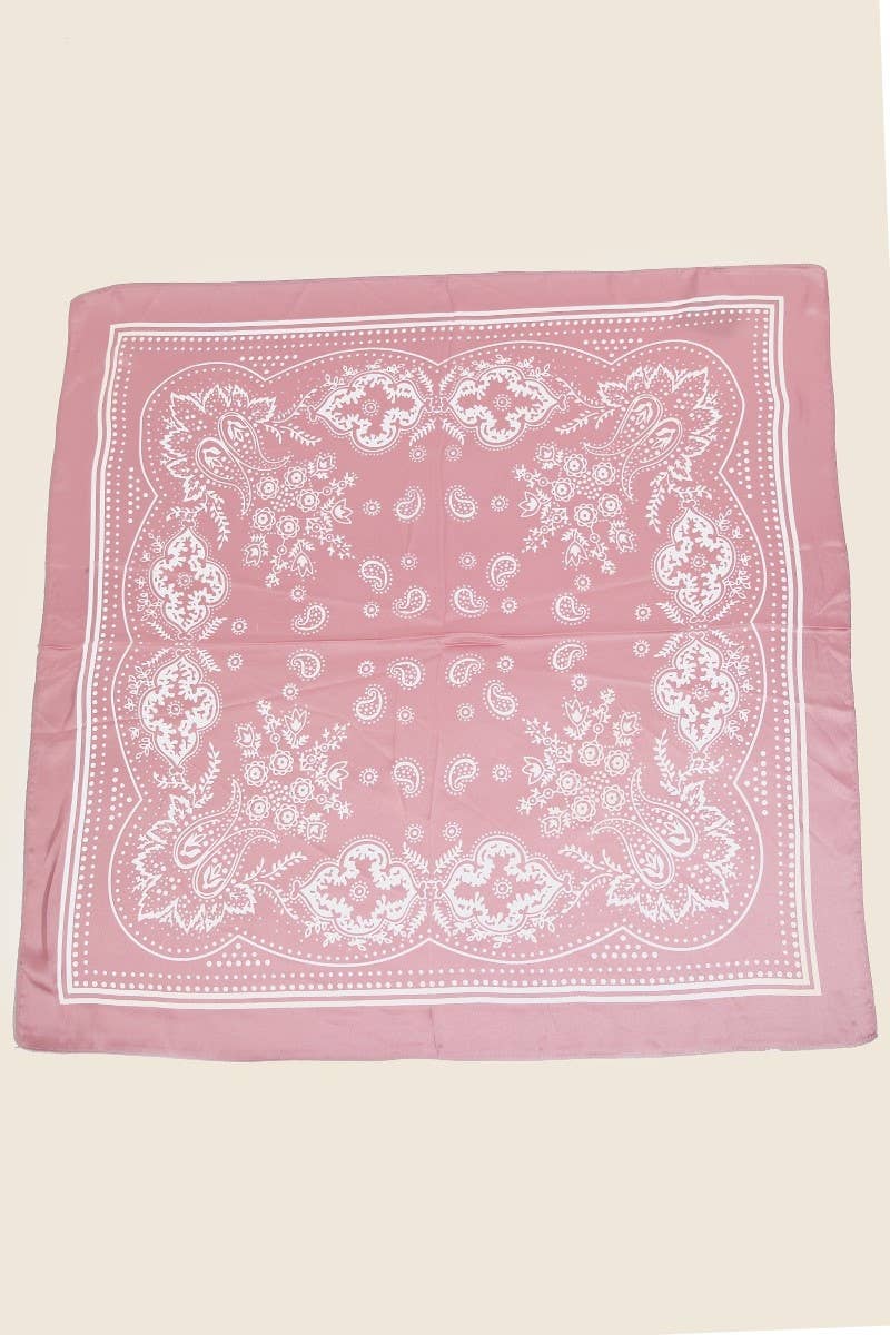 Light Paisley Design Square Bandana Scarf