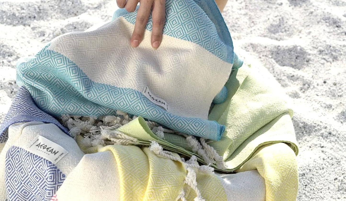 Aegean Concept Turkish Beach Towels – Oversized, Quick-Dry