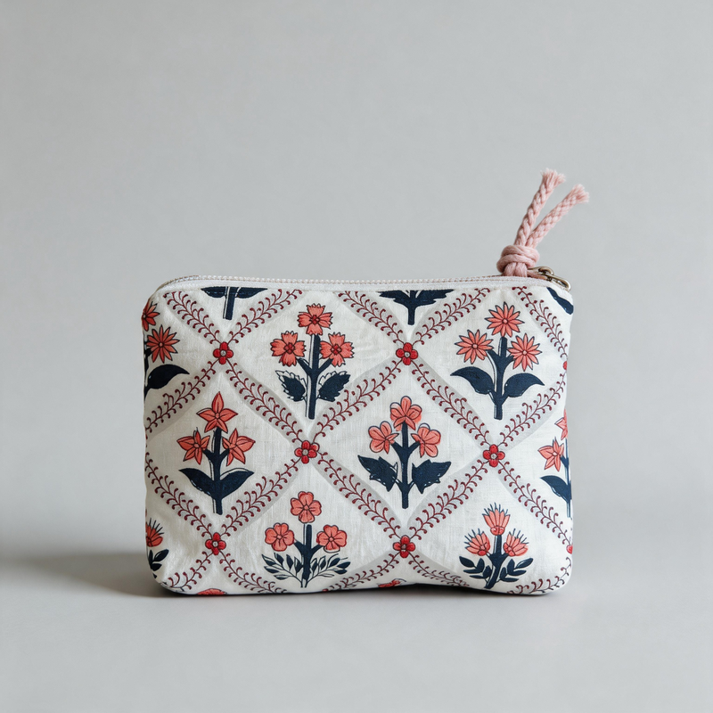 Bohemian Floral Printed Makeup Bag