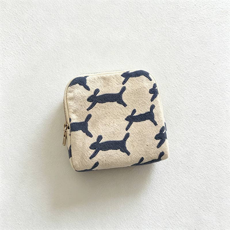 Vintage Embroidered Cotton Linen Jewelry Pouch - Soft Travel Organizer