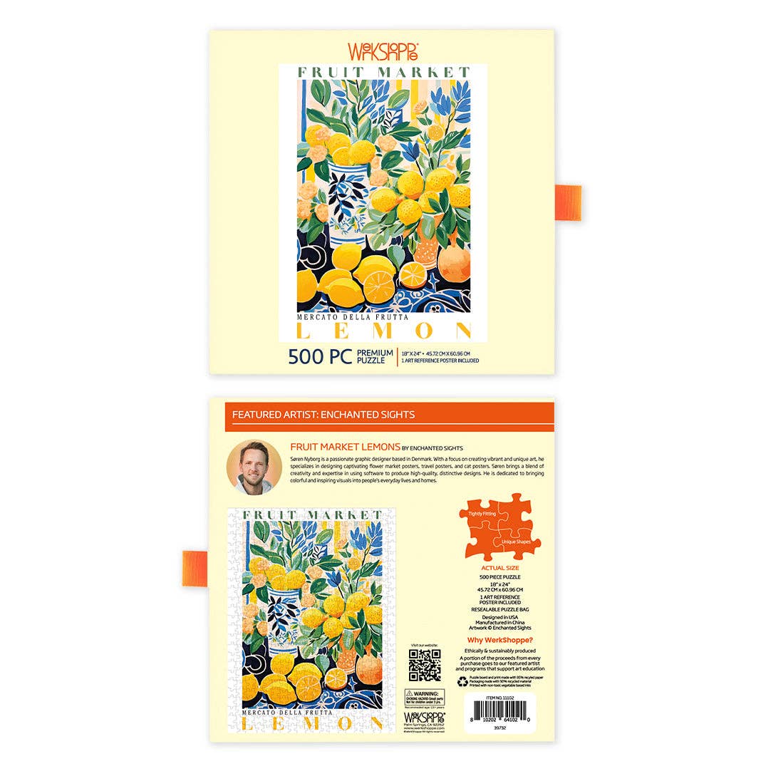 Fruit Market Lemons 500 Piece Puzzle, Mother's Day Gift