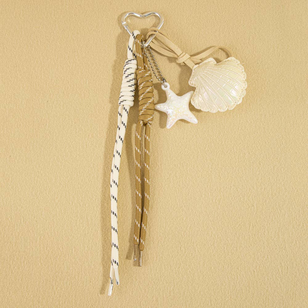 Shell And Starfish Coastal Bag Charm