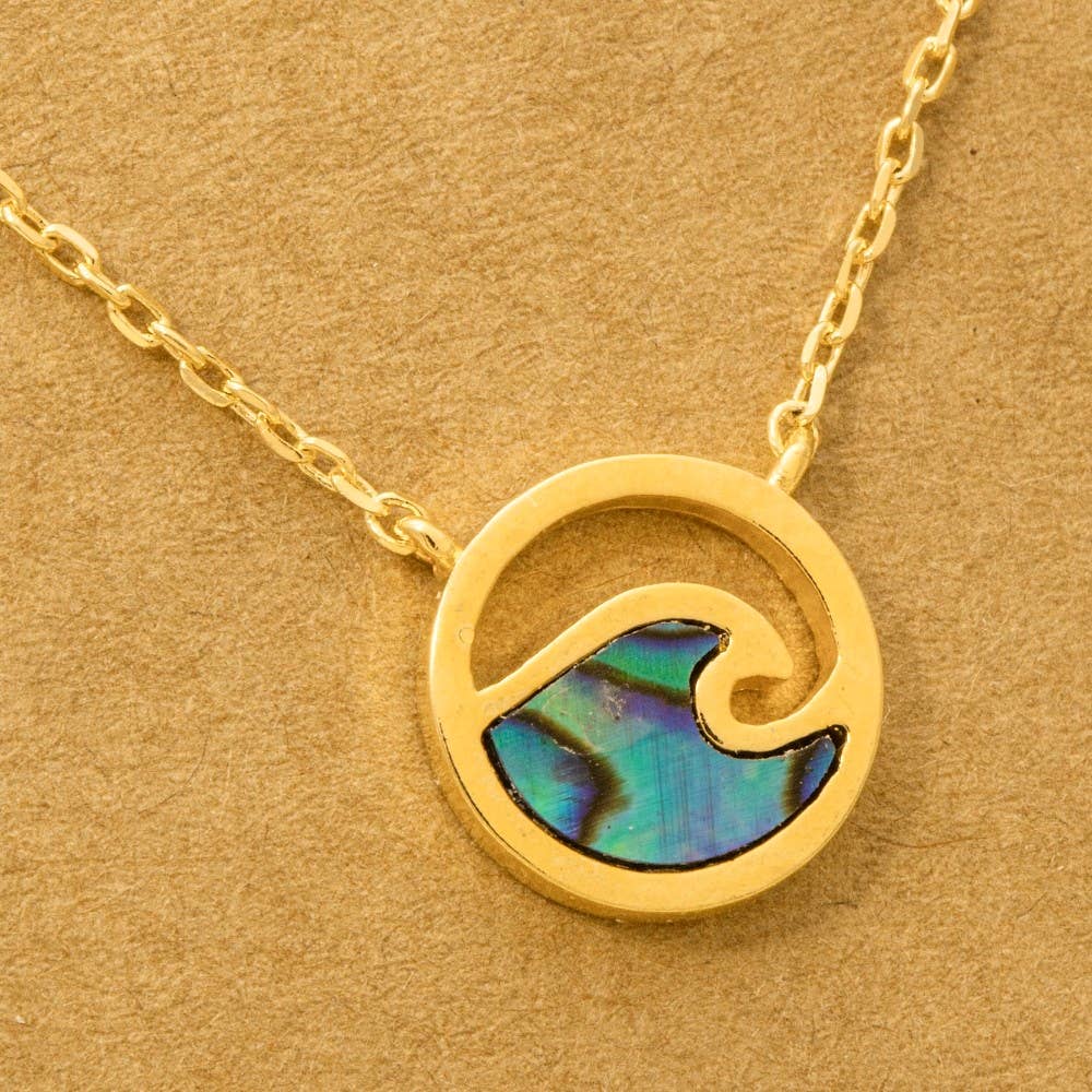 Wave Coin Pendant Necklace