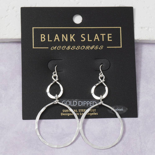 Earrings Gold Dipped Hammered Infinity Twist Drop