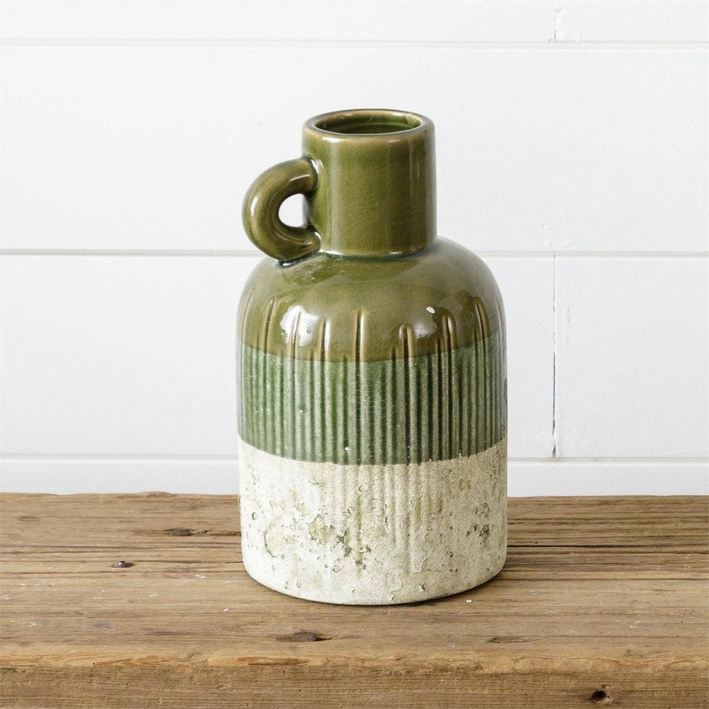 Green Jug With Distressed Bottom, Sm (PC)