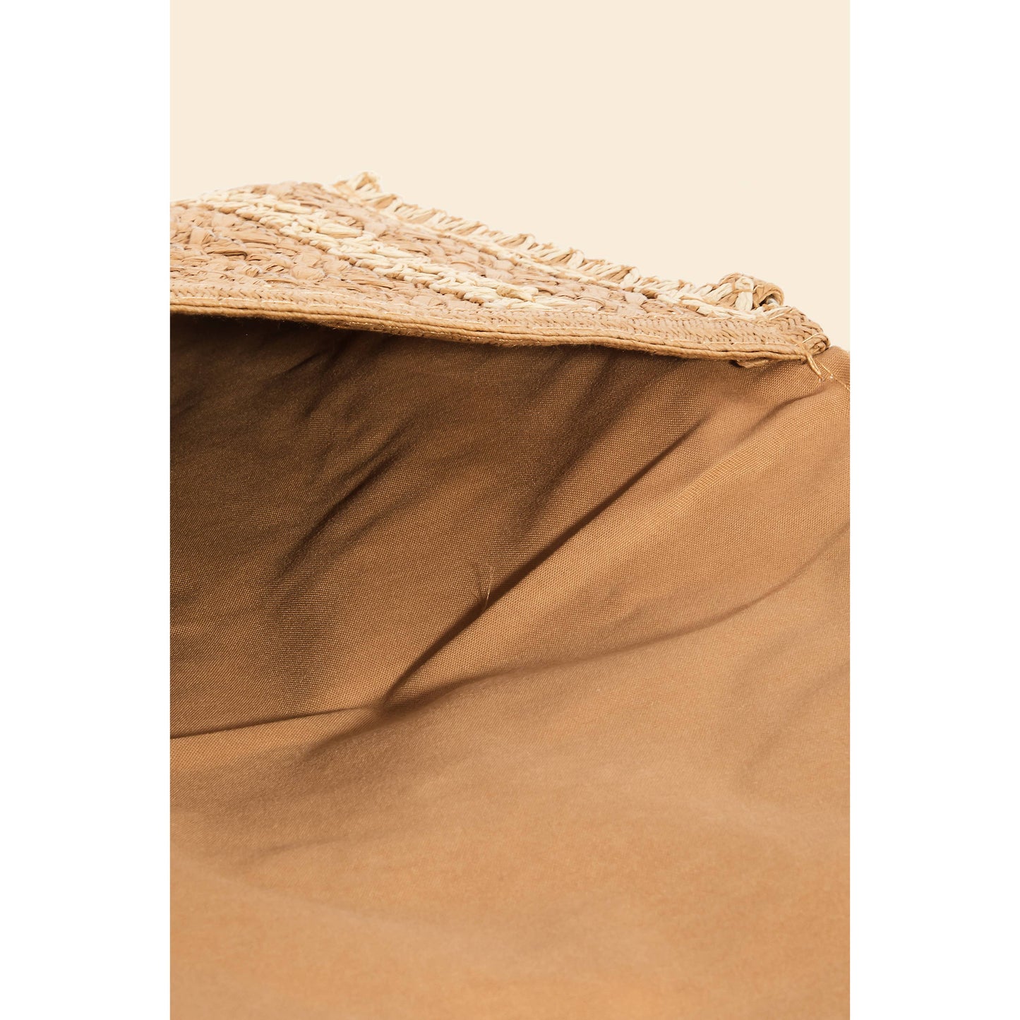 Braided Straw Clutch Bag: Beige