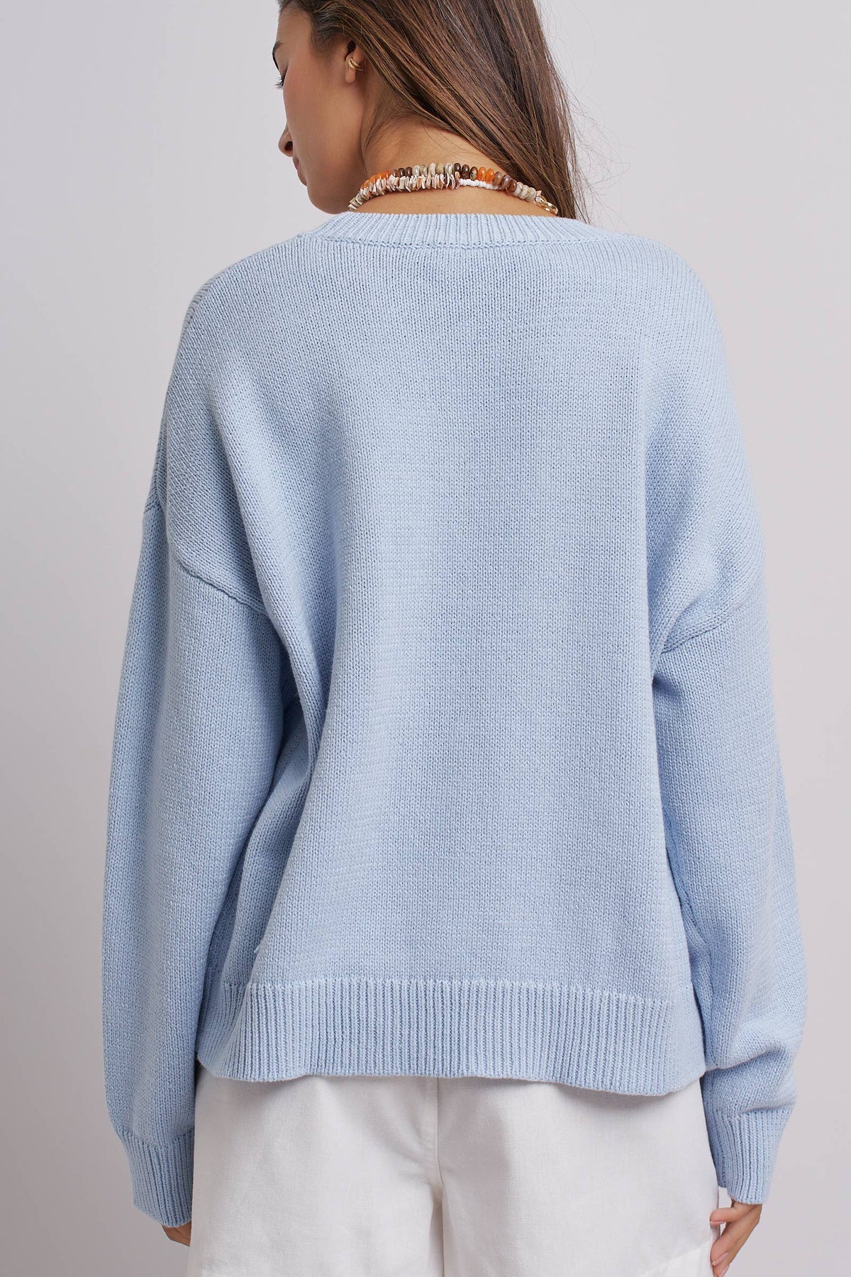 Seaside Sardine Oversized Summer Knit Sweater