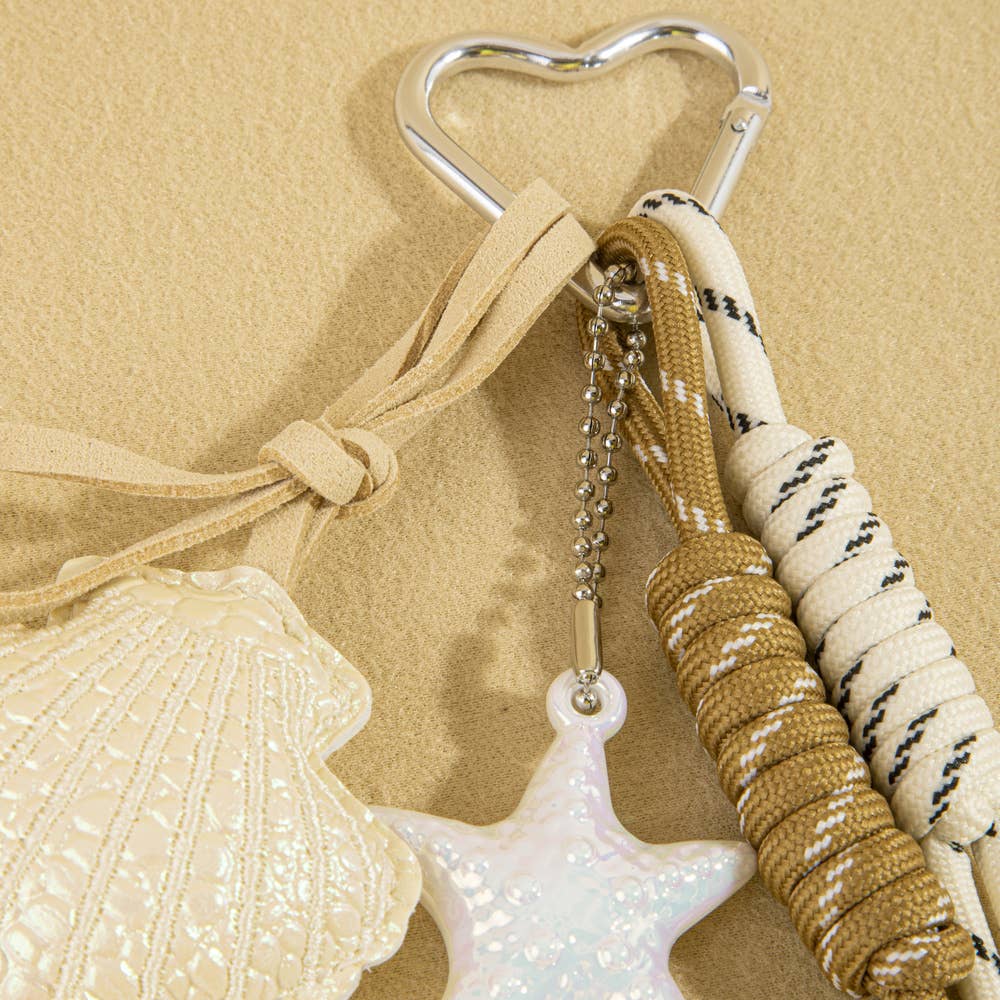 Shell And Starfish Coastal Bag Charm
