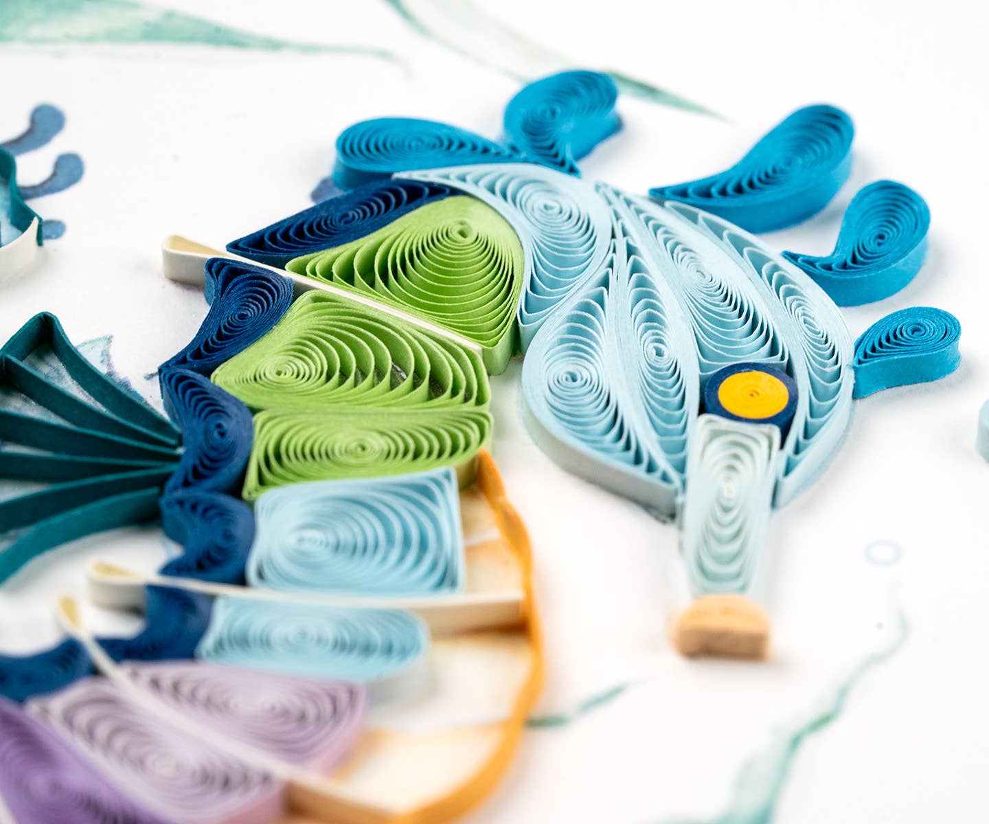 Quilled Colorful Seahorse Greeting Card