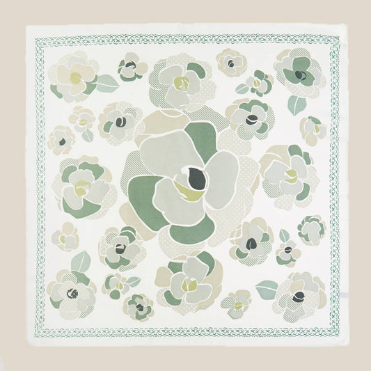 Multi Texture Flower Print Bandana Scarf