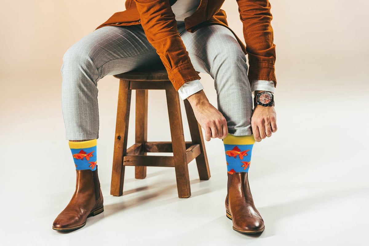 Sick Socks - Goldfish - Animal Pets Socks for Men and Women