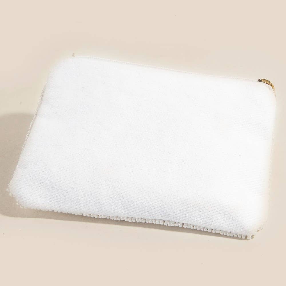 Starfish Clams And Sea Life Seed Beaded Coin Purse