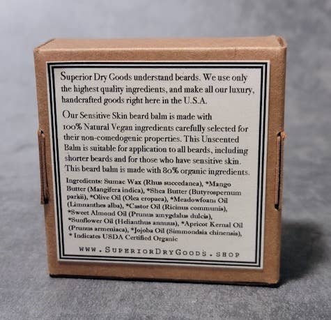 Vegan Unscented Beard Balm | All Natural