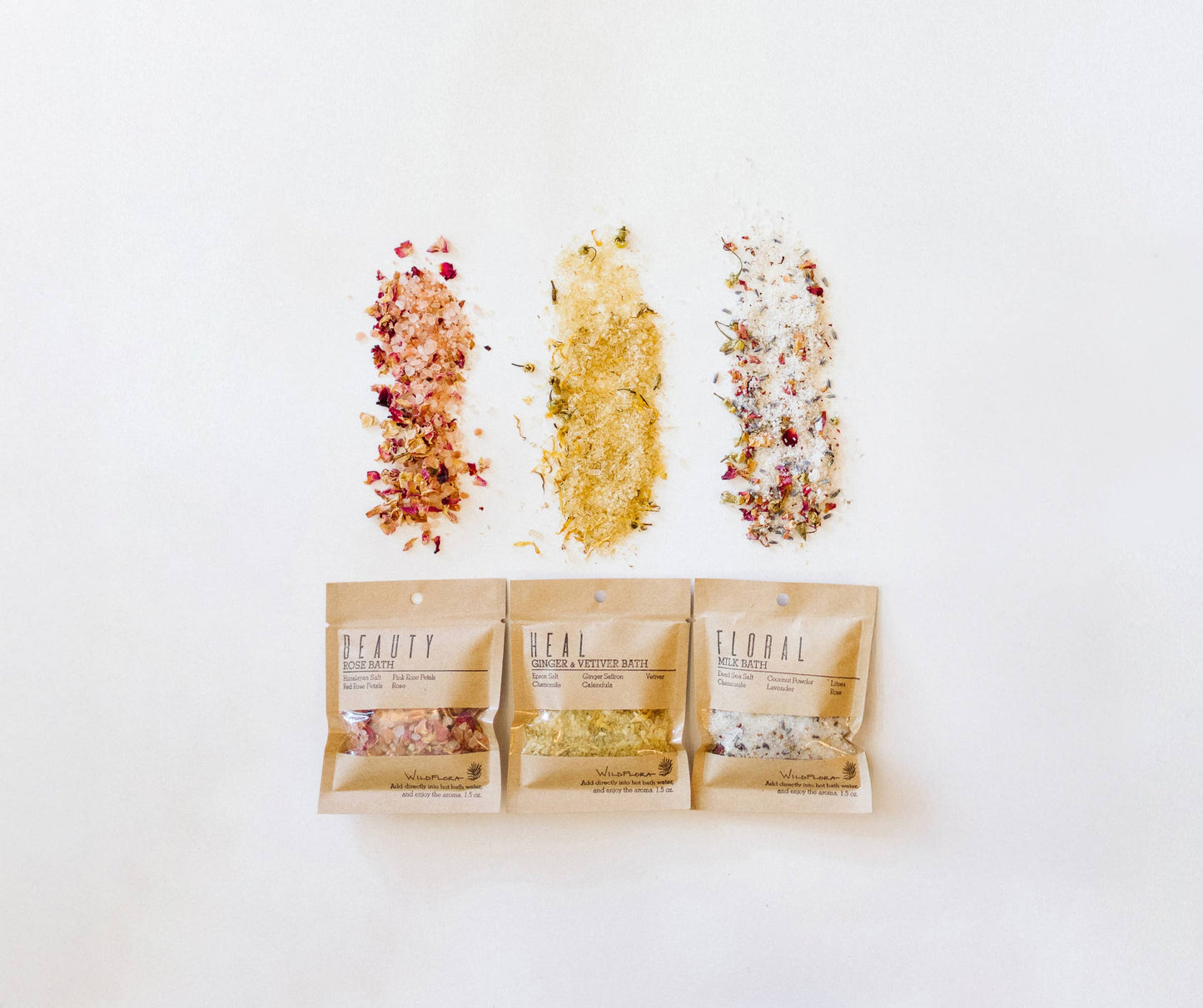 WildFlora Bath Salts – Single Splash Packets (3 Varieties)
