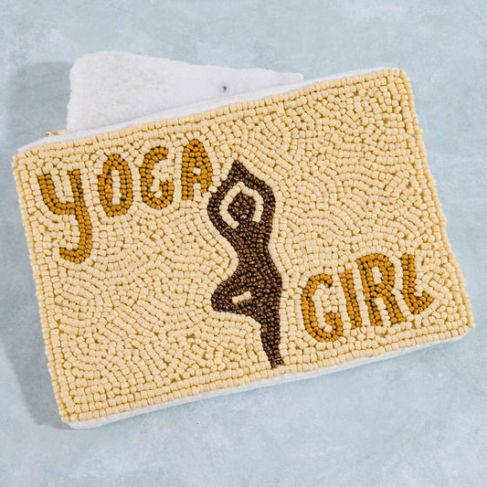 Yoga Girl Beaded Coin Purse