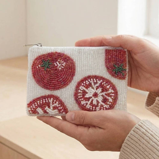 Tomatoes Seed Beaded Coin Purse