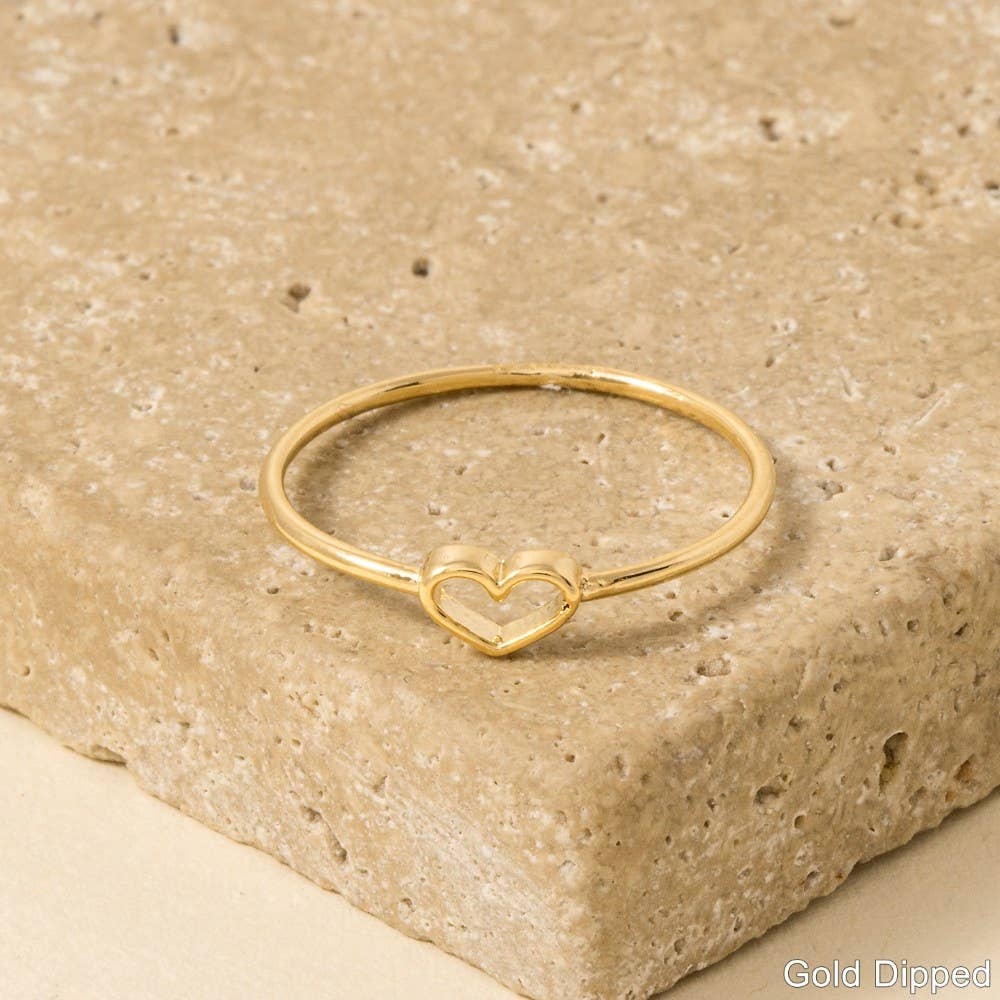 Dainty Open Heart Shape Fashion Ring