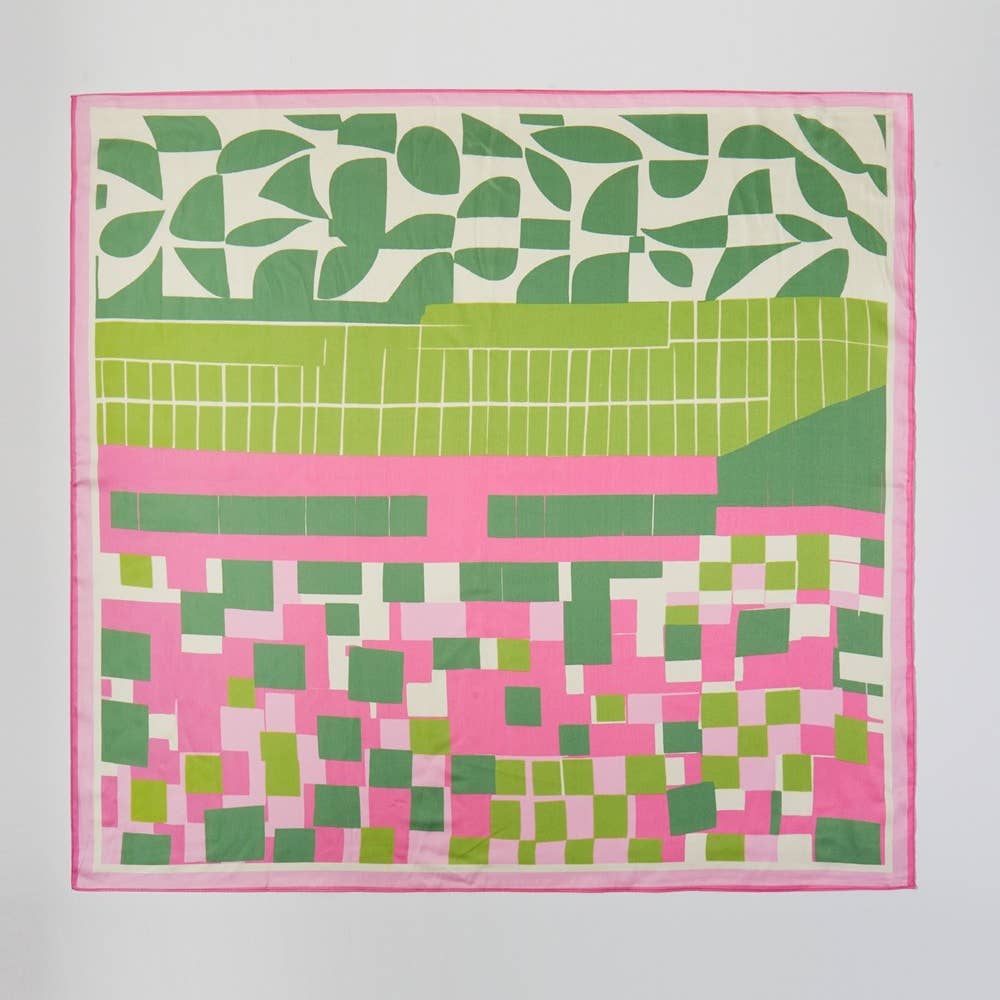 Geometric Color Block Print Bandana Scarf