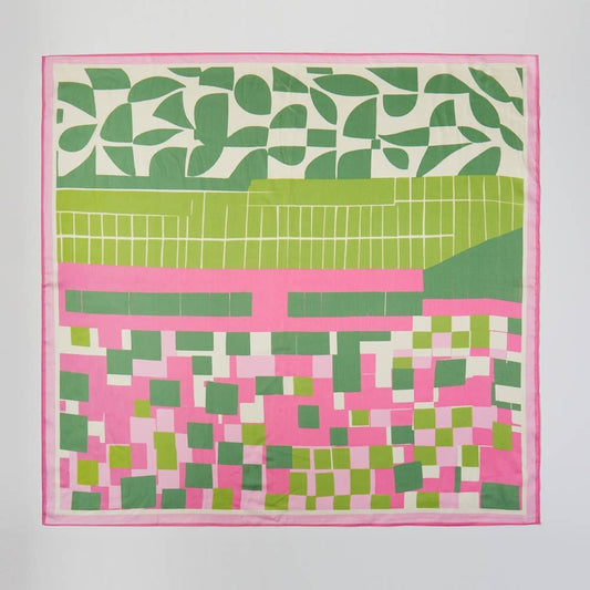 Geometric Color Block Print Bandana Scarf