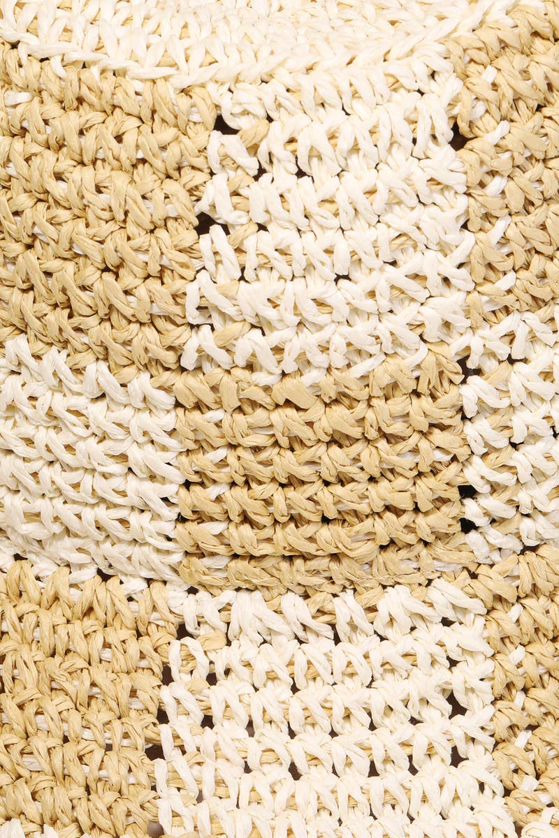 Straw Braided Checkered Bucket Hat